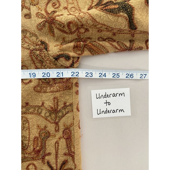 Vintage Orvis Kantha Jacket Womens Small Embroidered Elephant Lagenlook Artsy - Picture 10 of 16